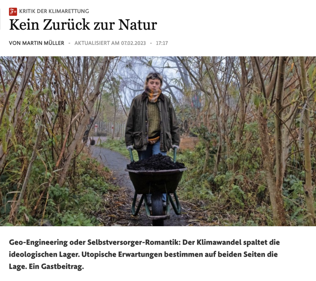 Article »Kein Zurück zu Natur«. Copyright: FAZ
